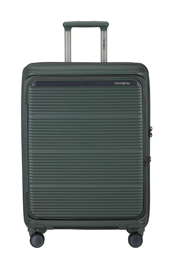 Samsonite Paralux Utvidbar koffert med dobbel inngang 67 cm Oliven-Harde kofferter-BagBrokers