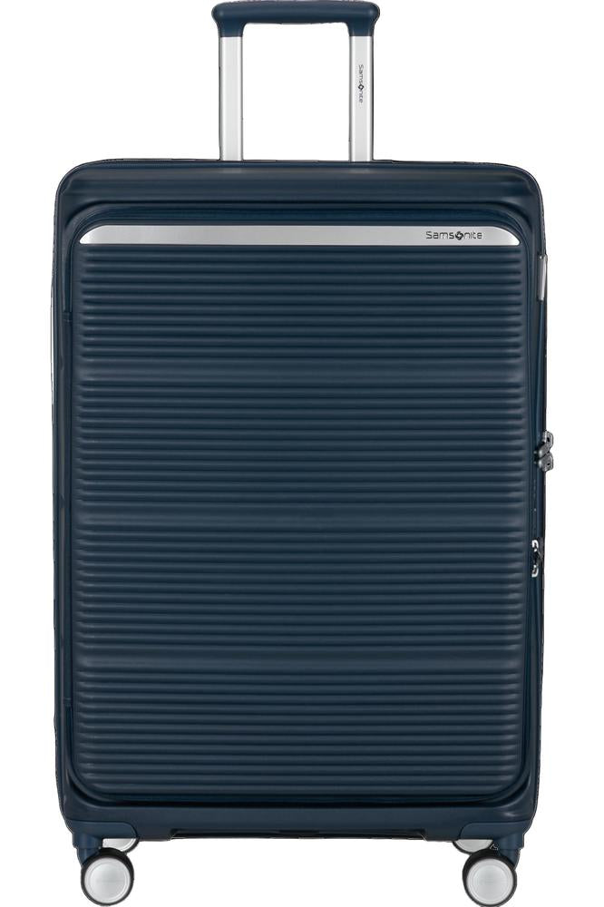 Samsonite Paralux Utvidbar koffert med dobbel inngang 75 cm Midnight Navy-Harde kofferter-BagBrokers