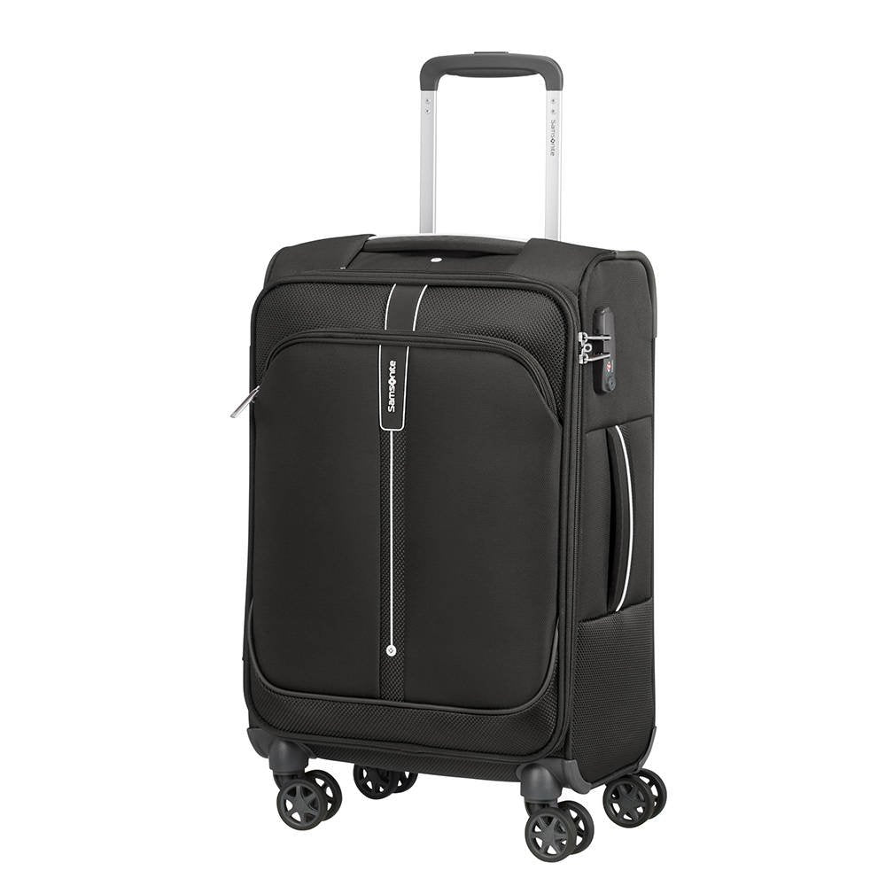 Samsonite Popsoda smal kabinkoffert 55 cm 4 hjul 35 liter Svart-Myke kofferter-BagBrokers