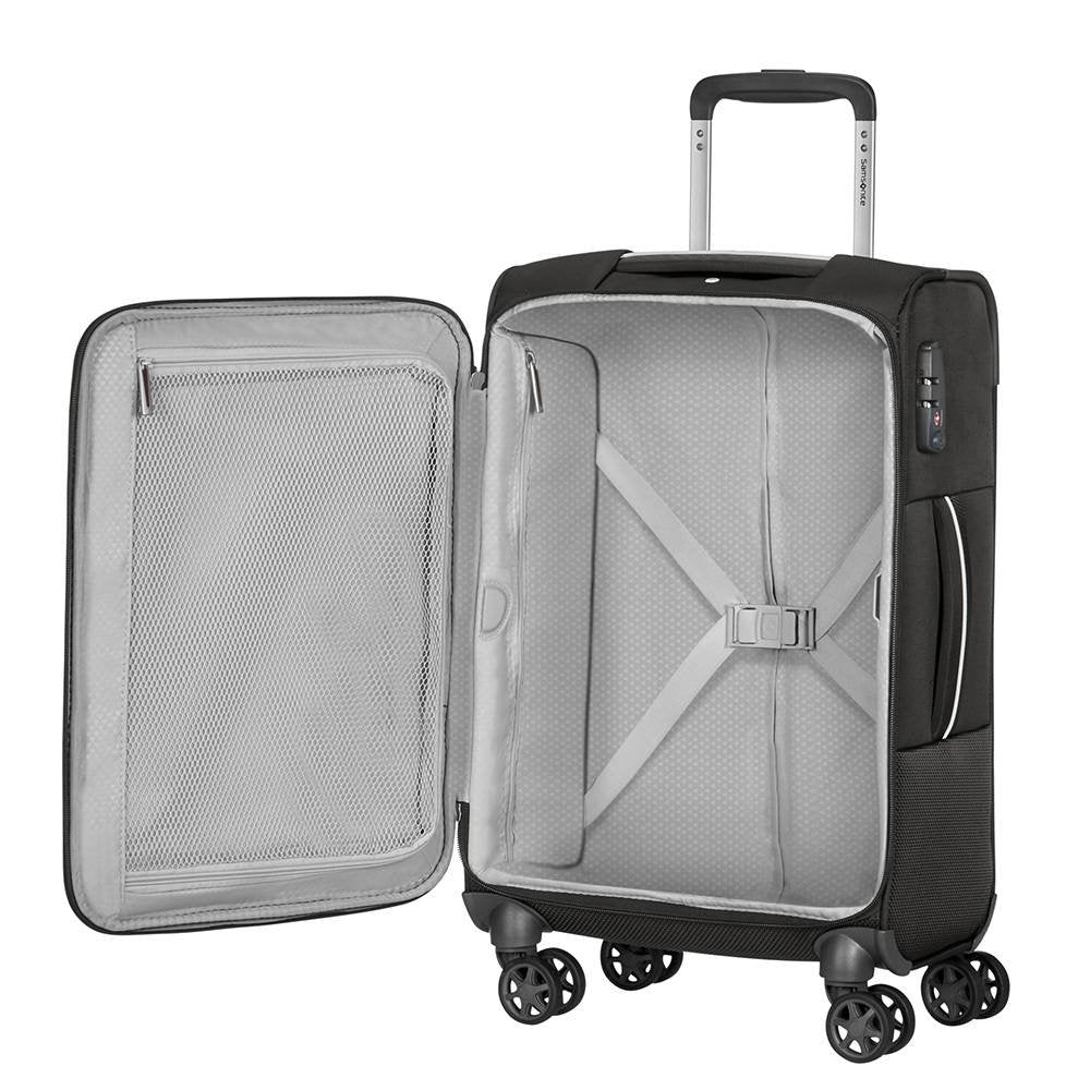 Samsonite Popsoda smal kabinkoffert 55 cm 4 hjul 35 liter Svart-Myke kofferter-BagBrokers