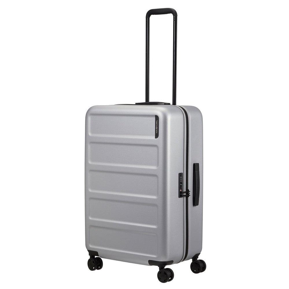 Samsonite Quadrix medium koffert med 4 hjul 68 cm Silver-Harde kofferter-BagBrokers