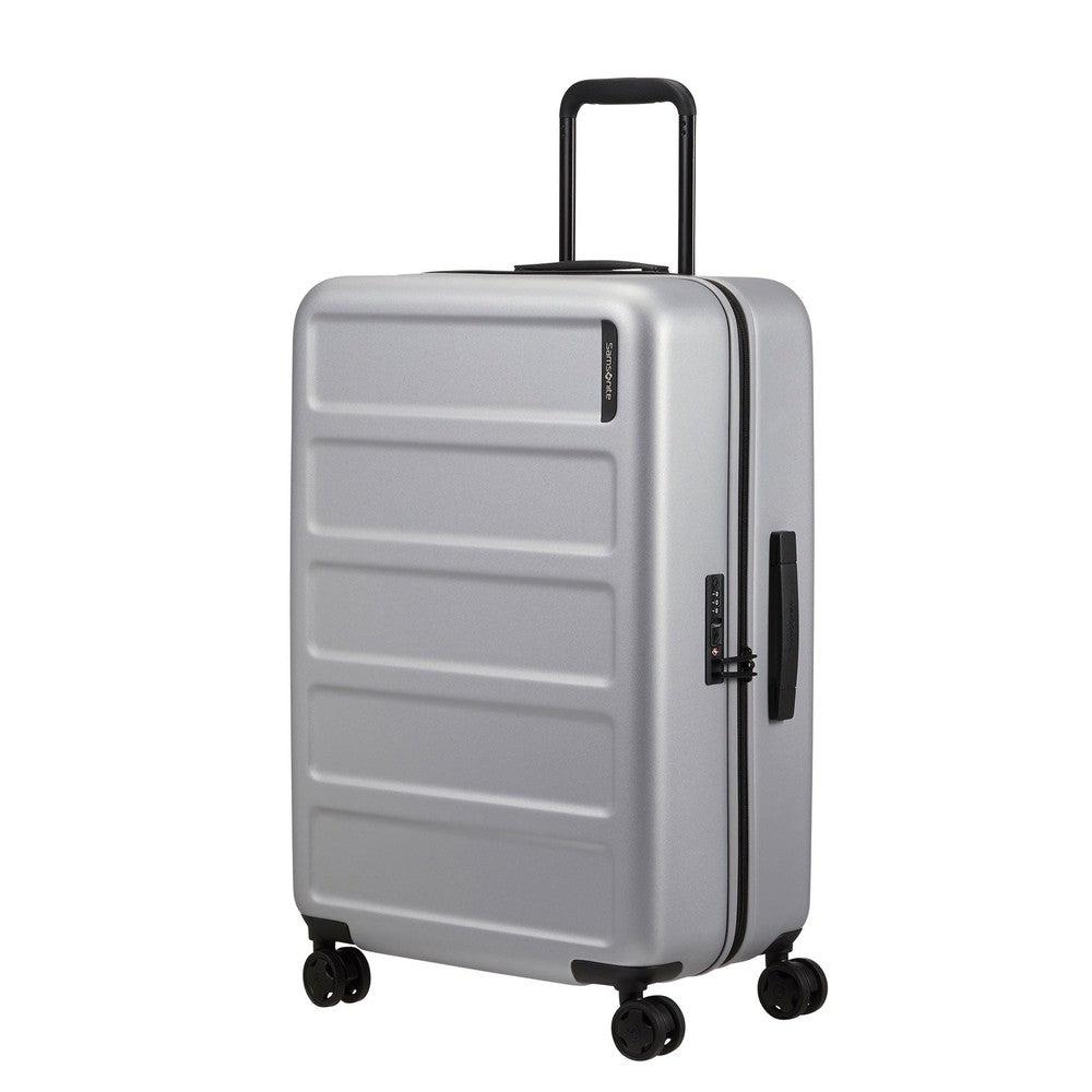 Samsonite Quadrix medium koffert med 4 hjul 68 cm Silver-Harde kofferter-BagBrokers