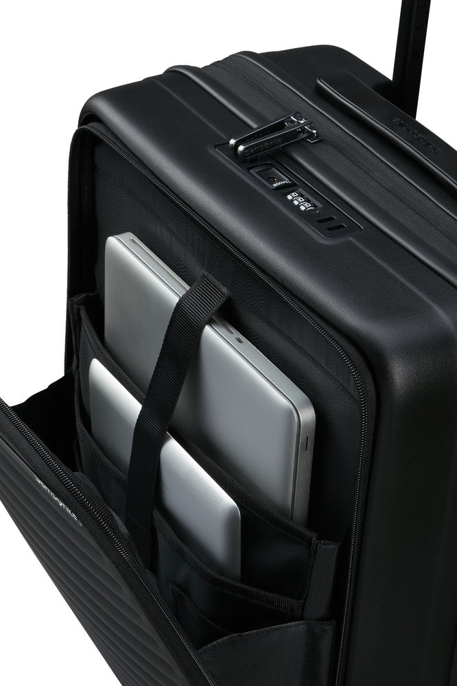 Samsonite RESTACKD utvidbar PC kabinkoffert 55 cm Black-Harde kofferter-BagBrokers