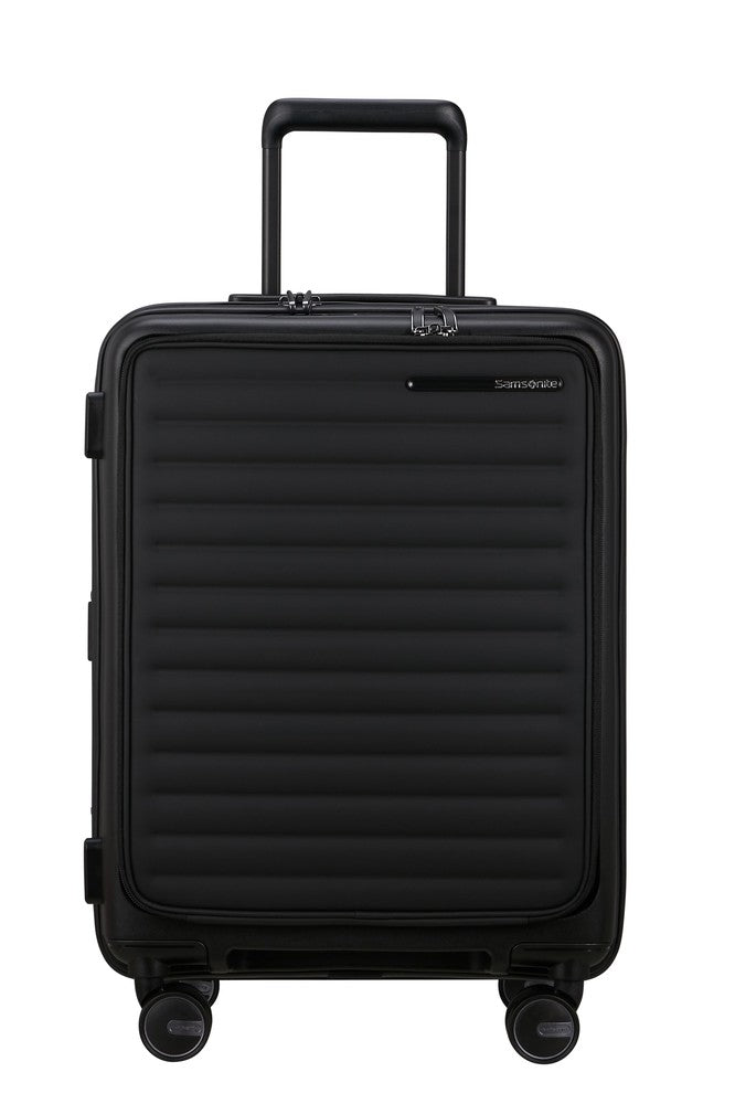 Samsonite RESTACKD utvidbar PC kabinkoffert 55 cm Black-Harde kofferter-BagBrokers