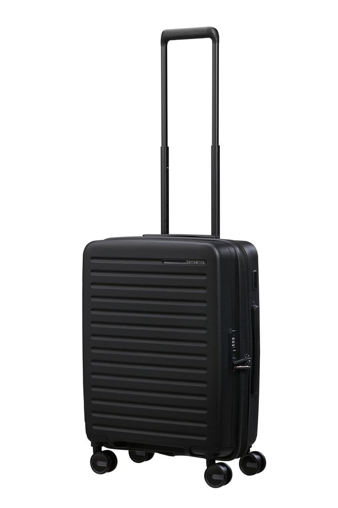 Samsonite RESTACKD utvidbar kabinkoffert 55 cm Black-Harde kofferter-BagBrokers