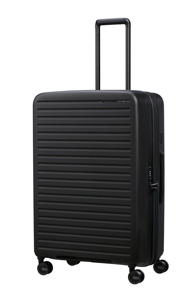 Samsonite RESTACKD utvidbar stor koffert 75 cm Black-Harde kofferter-BagBrokers