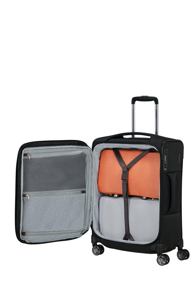 Samsonite Re-Lite myk Utvidbar kabinkoffert med 4 hjul 55 cm Svart-Myke kofferter-BagBrokers