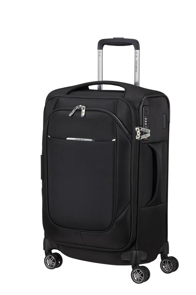 Samsonite Re-Lite myk Utvidbar kabinkoffert med 4 hjul 55 cm Svart-Myke kofferter-BagBrokers