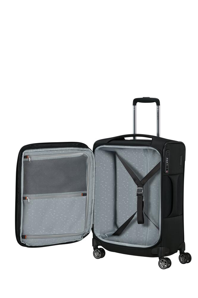Samsonite Re-Lite myk Utvidbar kabinkoffert med 4 hjul 55 cm Svart-Myke kofferter-BagBrokers