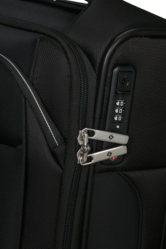 Samsonite Re-Lite myk Utvidbar kabinkoffert med 4 hjul 55 cm Svart-Myke kofferter-BagBrokers