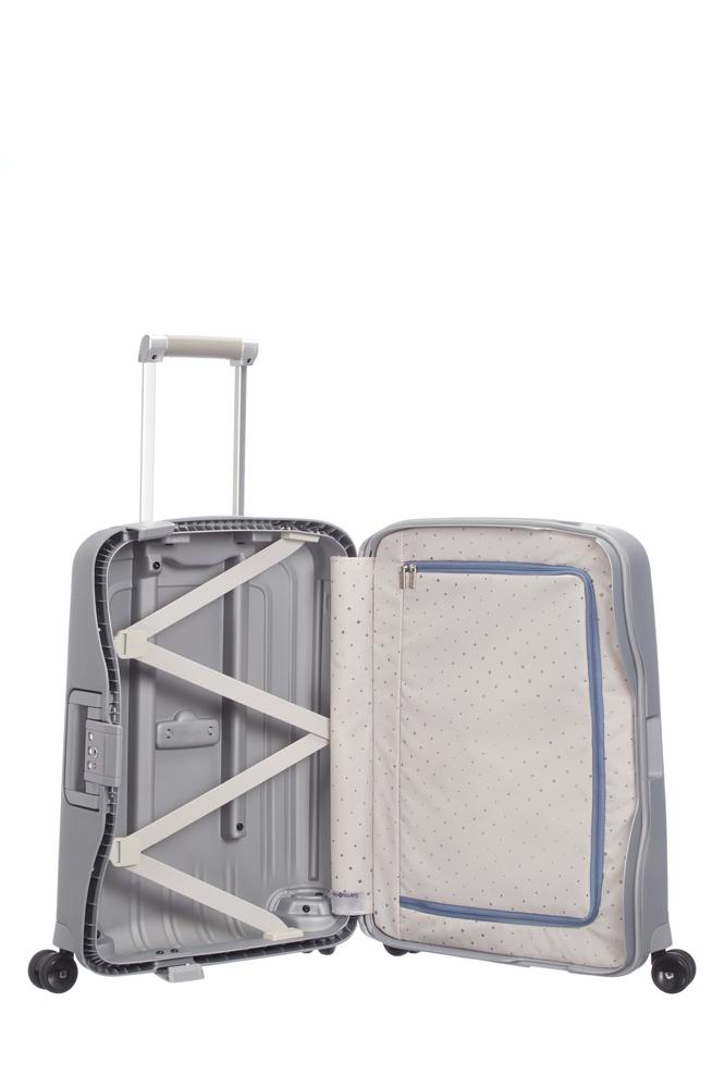 Samsonite S'Cure hard kabin koffert 55 cm/34L Sølv-Harde kofferter-BagBrokers