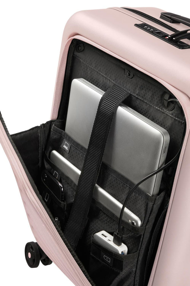 Samsonite STACKD Utvidbar kabin PC-koffert med 4 hjul 55 cm Rose-Harde kofferter-BagBrokers