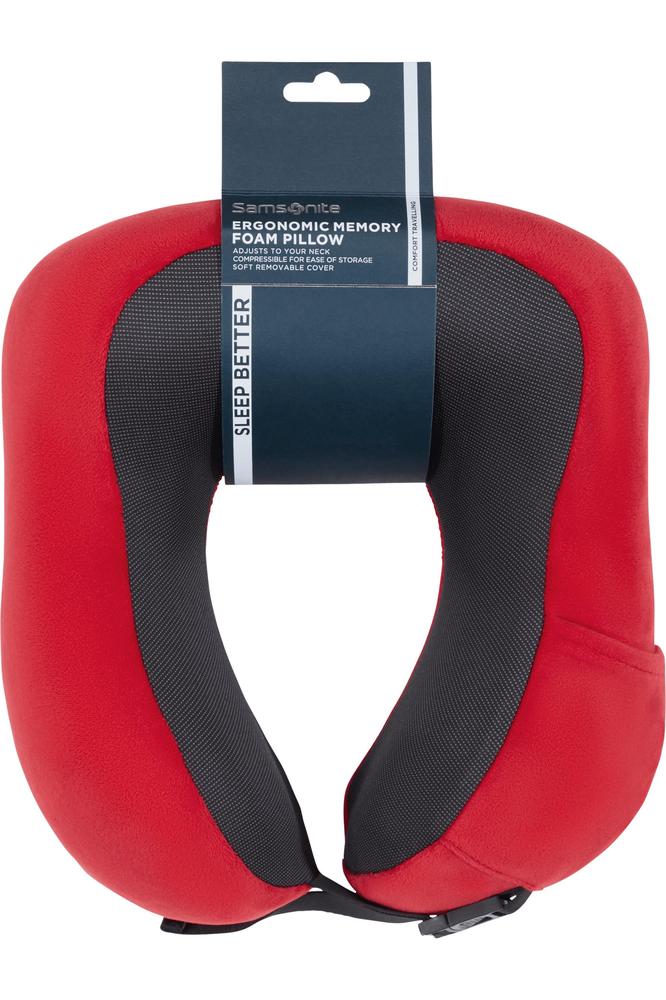Samsonite Ta Revolution Ergonomisk pute med memory foam Rød-Reisepute-BagBrokers