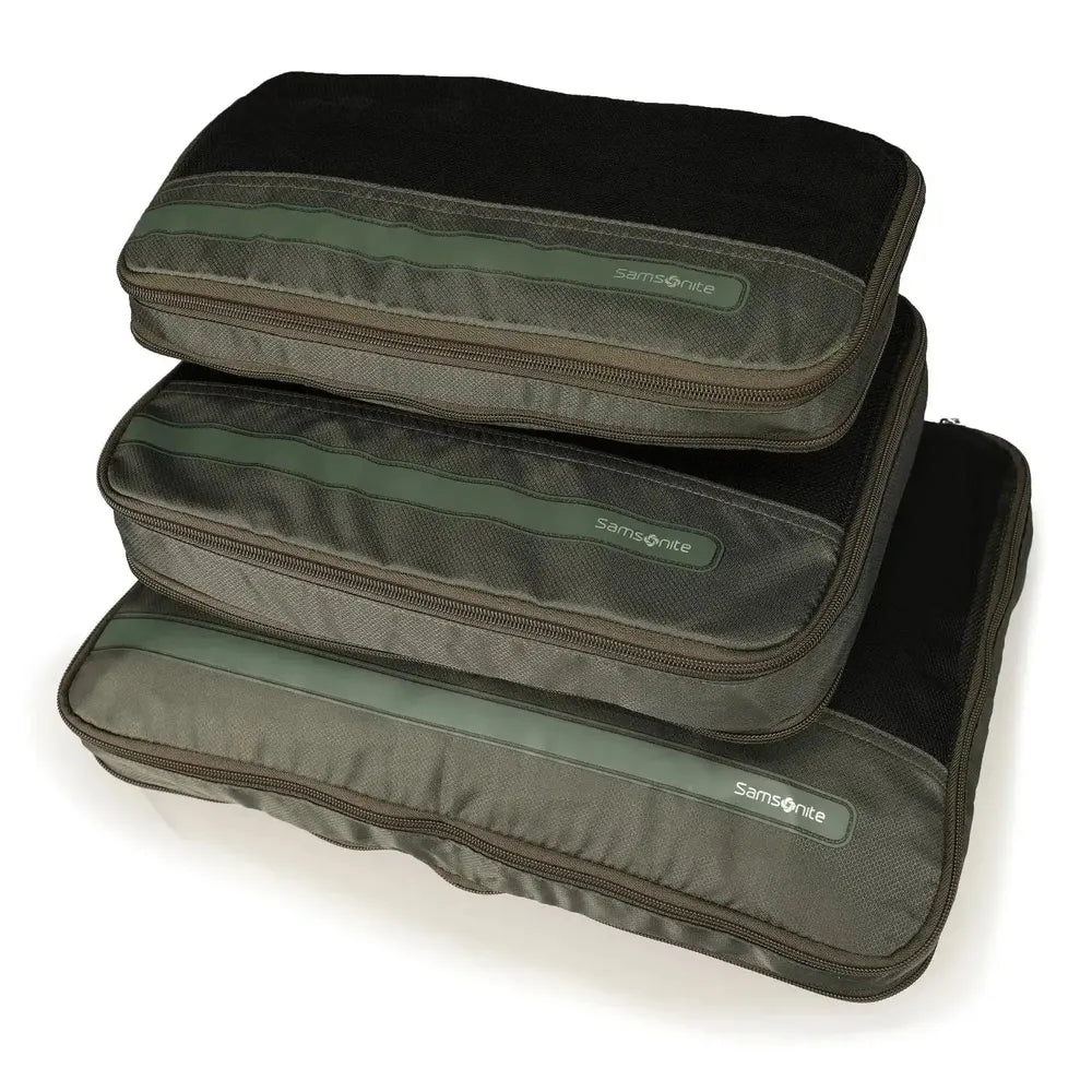 Samsonite Ta Revolution Sett med 3 pakkekuber Grønn-Toalettmappe-BagBrokers
