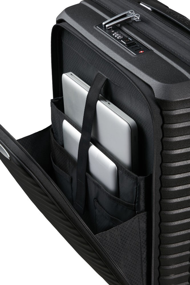 Samsonite UPSCAPE Kabinkoffert EXP med PC-lomme 55 cm Svart-Harde kofferter-BagBrokers