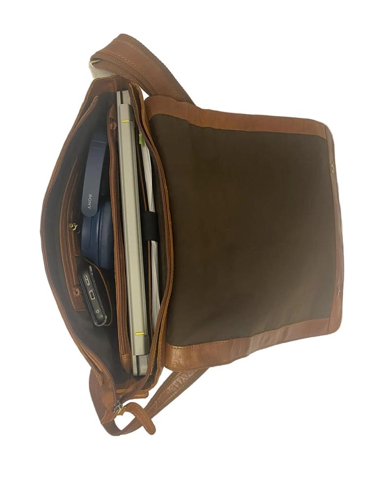 Springfield Crossover Pc-veske i skinn 15" Cognac-Veske-BagBrokers