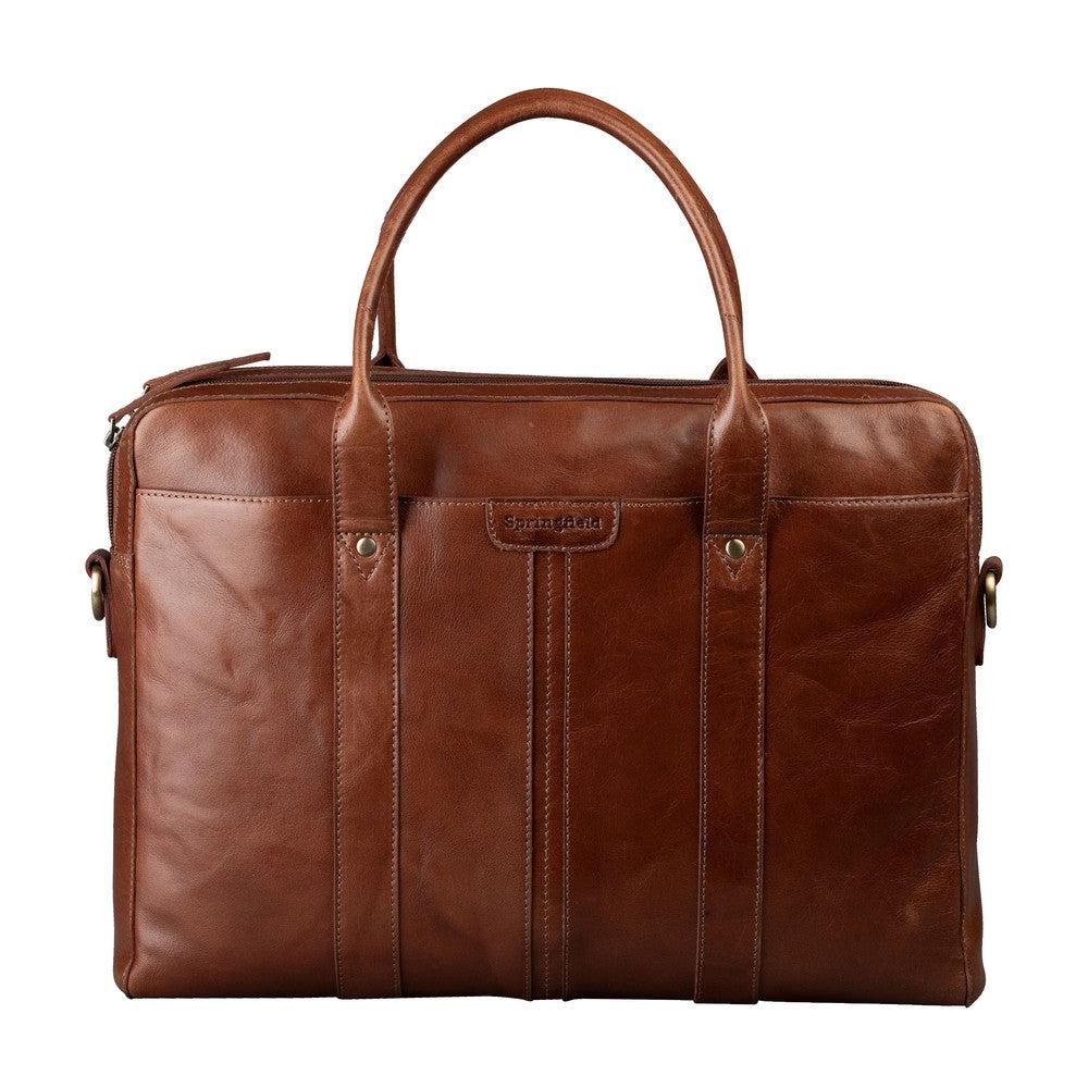 Springfield stor PC veske i skinn 15" Cognac-Veske-BagBrokers