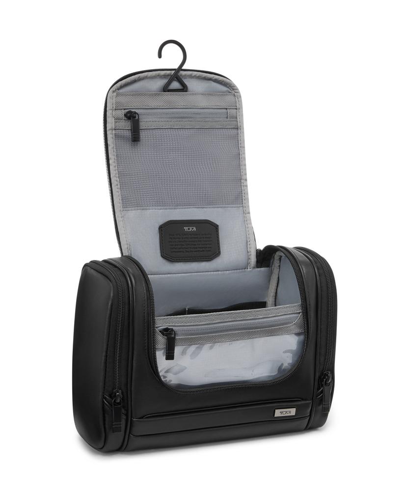 Tumi ALPHA Hanging Travel Kit Leather Black-Toalettmappe-BagBrokers