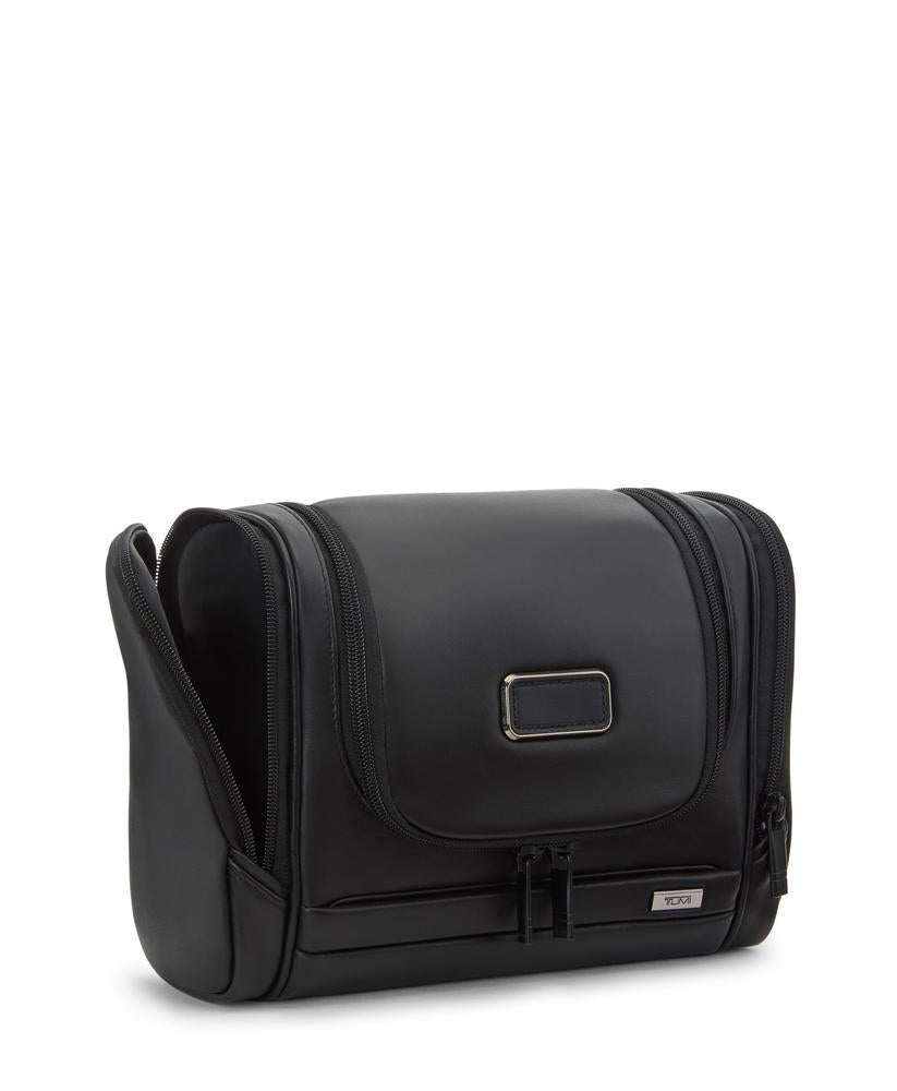 Tumi ALPHA Hanging Travel Kit Leather Black-Toalettmappe-BagBrokers