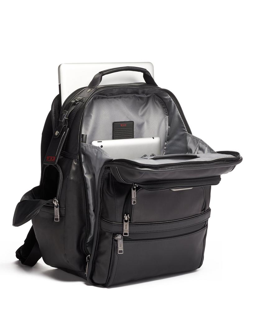 Tumi Alpha 3 Brief Pack Black Leather-Ryggsekker-BagBrokers