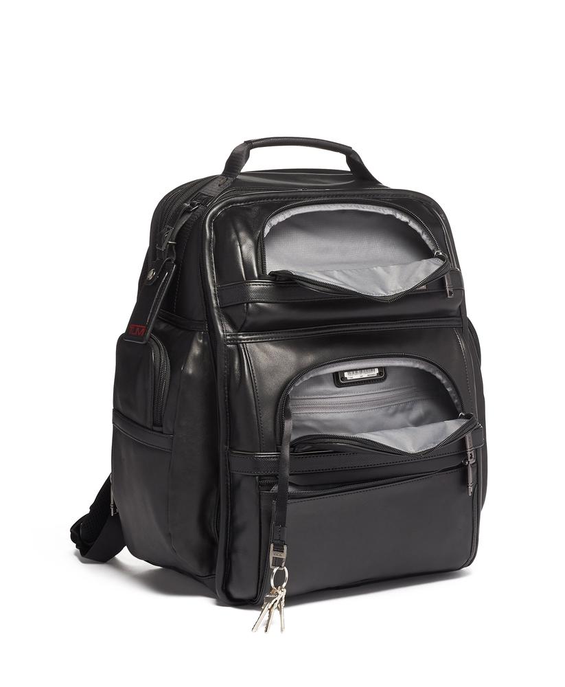 Tumi Alpha 3 Brief Pack Black Leather-Ryggsekker-BagBrokers