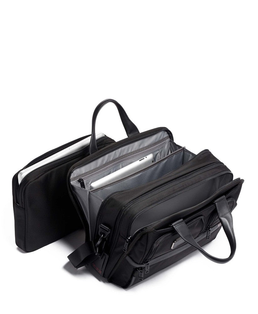 Tumi Alpha 3 Laptop Briefcase Black-Veske-BagBrokers