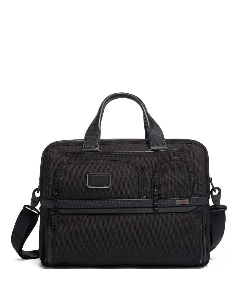 Tumi Alpha 3 Laptop Briefcase Black-Veske-BagBrokers