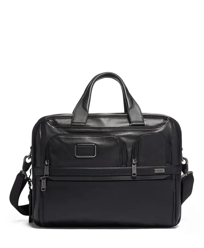 Tumi Alpha 3 Laptop Briefcase Black-Veske-BagBrokers