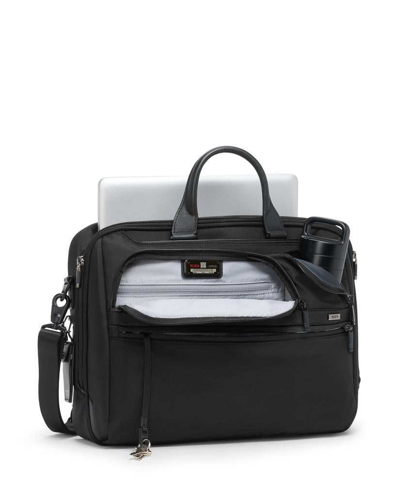 Tumi Alpha 4 Large 17" Briefcase Black-Veske-BagBrokers