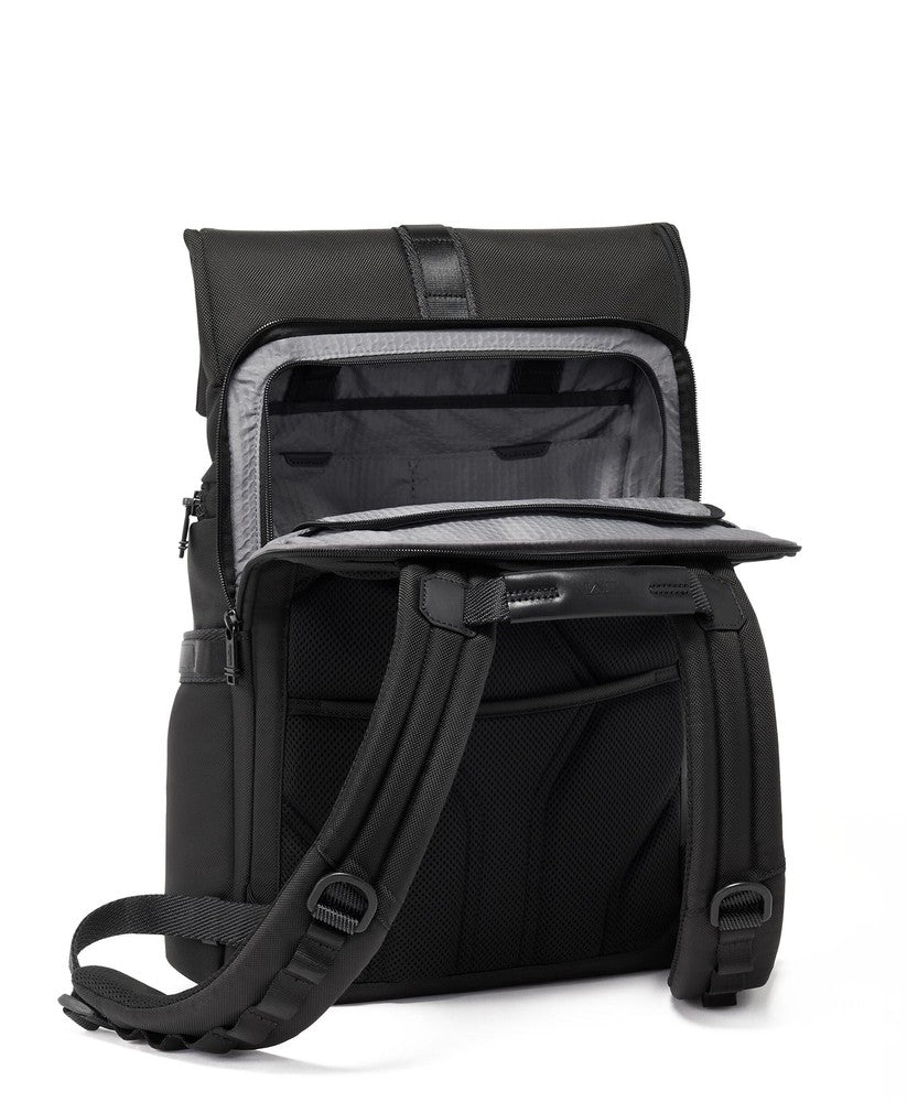 Tumi Alpha Bravo Logistics Flap Lid Backpack Black-Ryggsekker-BagBrokers