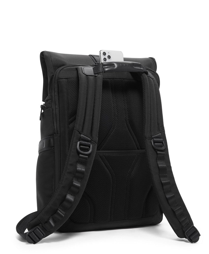 Tumi Alpha Bravo Logistics Flap Lid Backpack Black-Ryggsekker-BagBrokers