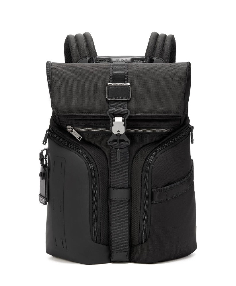 Tumi Alpha Bravo Logistics Flap Lid Backpack Black-Ryggsekker-BagBrokers