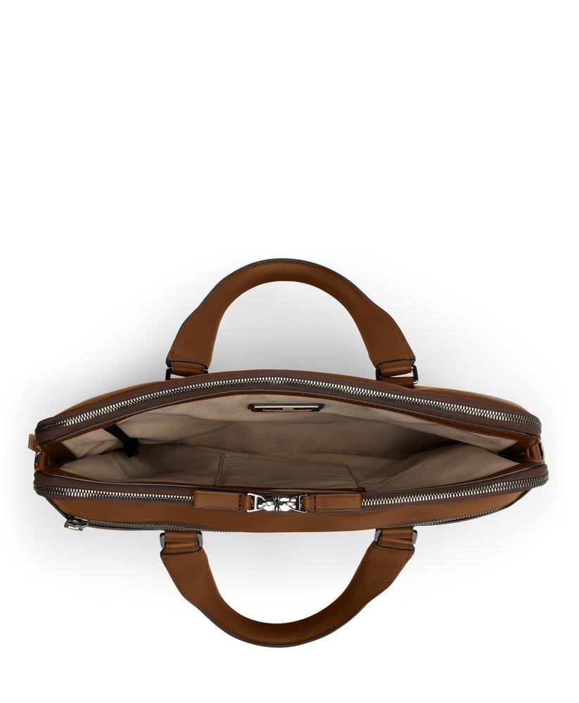 Tumi Harrison Sycamore Slim Brief i skinn Cognac Bombe-Veske-BagBrokers