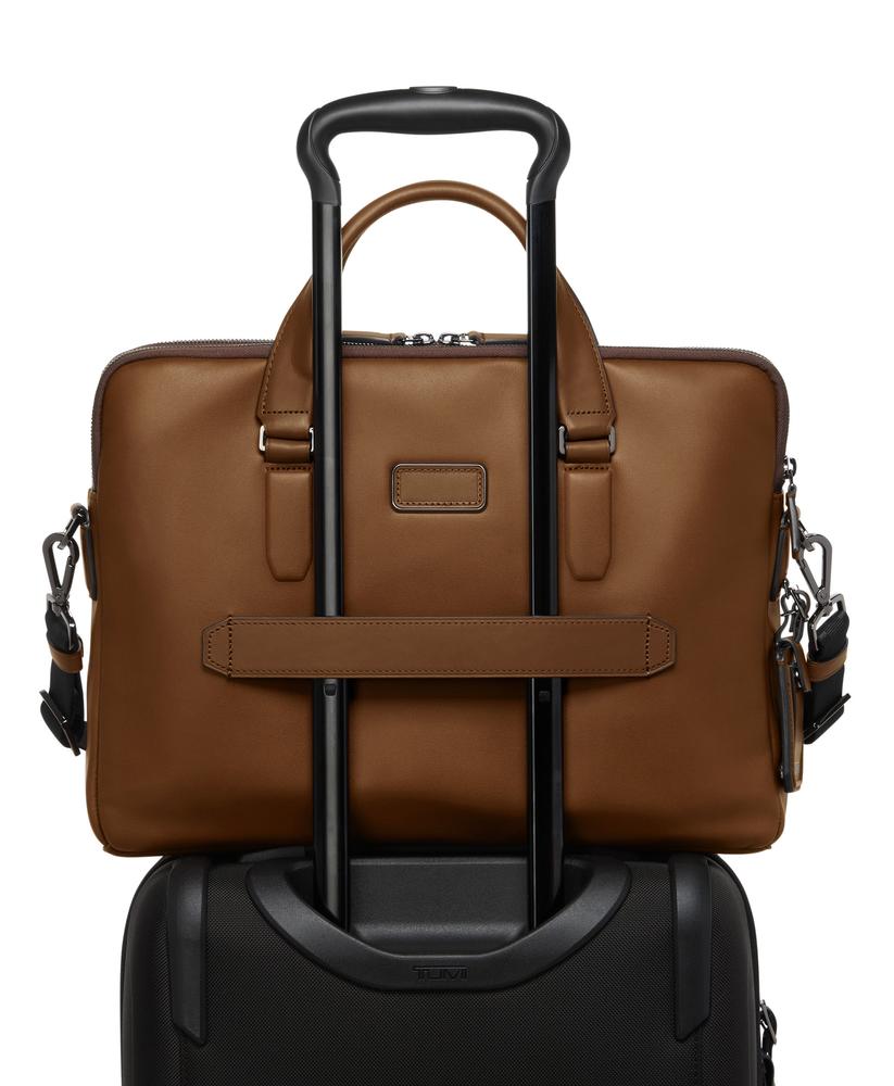 Tumi Harrison Sycamore Slim Brief i skinn Cognac Bombe-Veske-BagBrokers