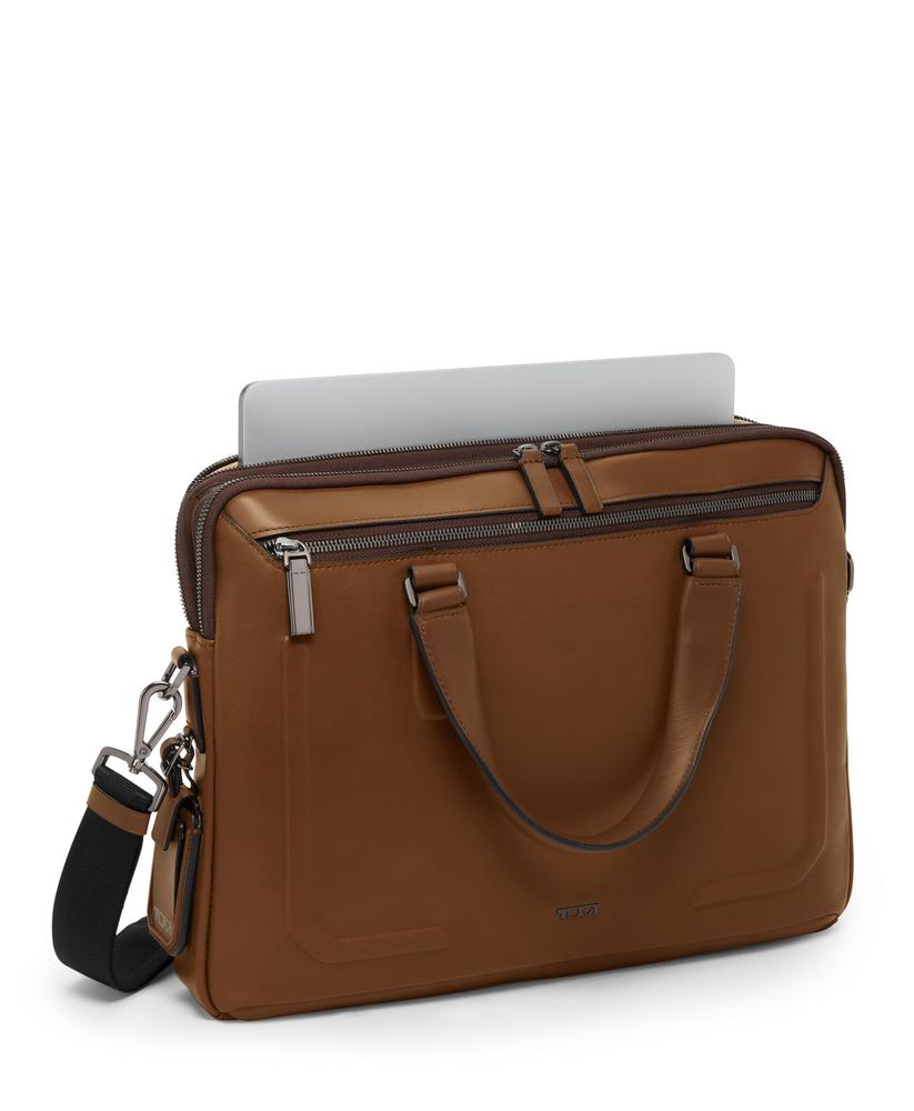 Tumi Harrison Sycamore Slim Brief i skinn Cognac Bombe-Veske-BagBrokers