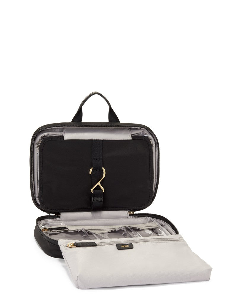 Tumi Voyageur Madeline Cosmetic Pouch Black/Gold-Toalettmappe-BagBrokers