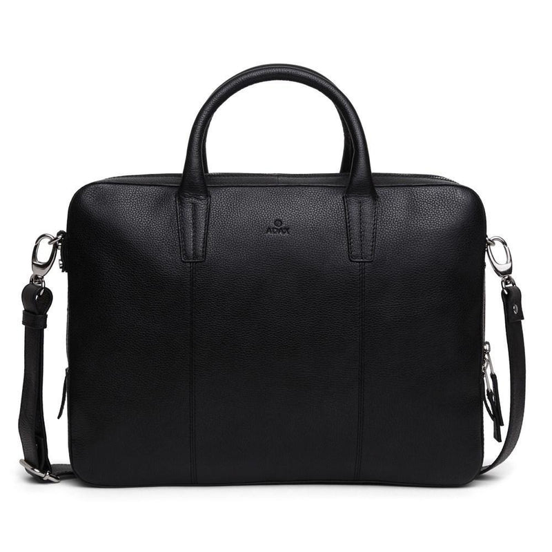 Business-Adax Napoli Glenn Skinn Laptop Veske 14" Svart-BagBrokers