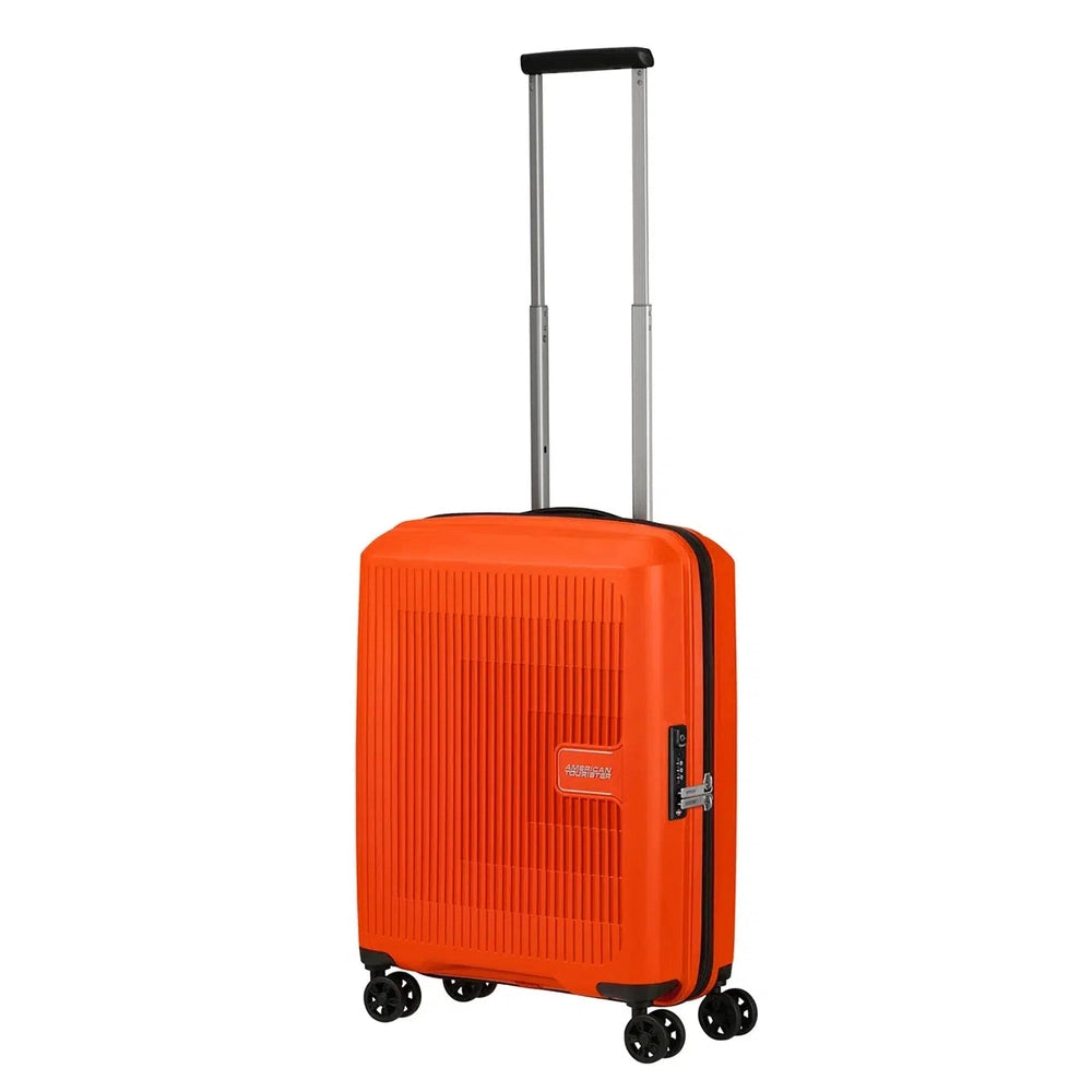 American Tourister AEROSTEP ekspanderende kabinkoffert 55 cm Bright Orange-Harde kofferter-BagBrokers