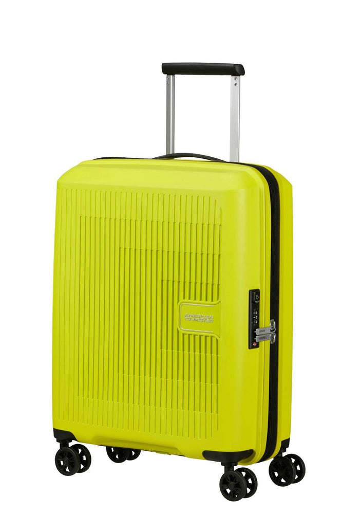 American Tourister AEROSTEP ekspanderende kabinkoffert 55 cm Light Lime-Harde kofferter-BagBrokers