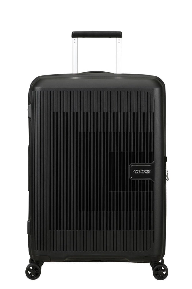 American Tourister AEROSTEP medium utvidbar koffert 67 cm Black-Harde kofferter-BagBrokers