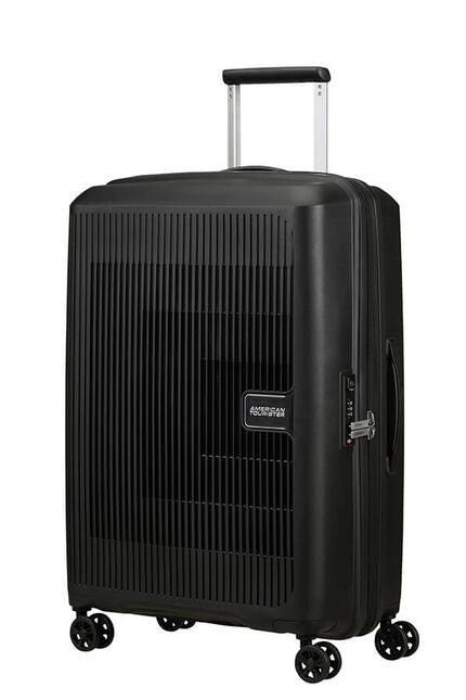 American Tourister AEROSTEP medium utvidbar koffert 67 cm Black-Harde kofferter-BagBrokers