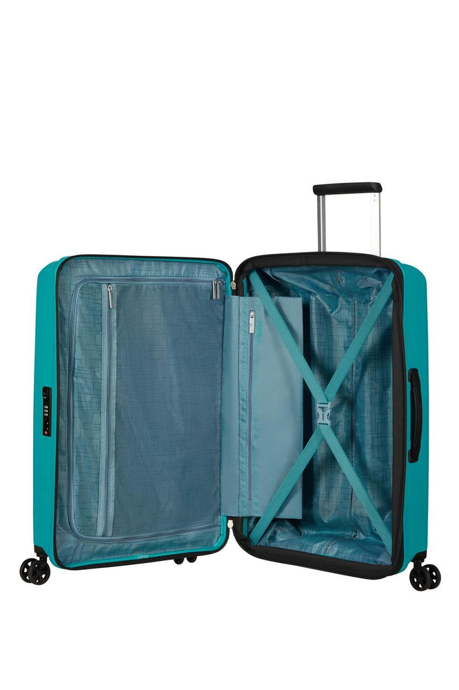 American Tourister AEROSTEP medium utvidbar koffert 67 cm Turquoise-Harde kofferter-BagBrokers