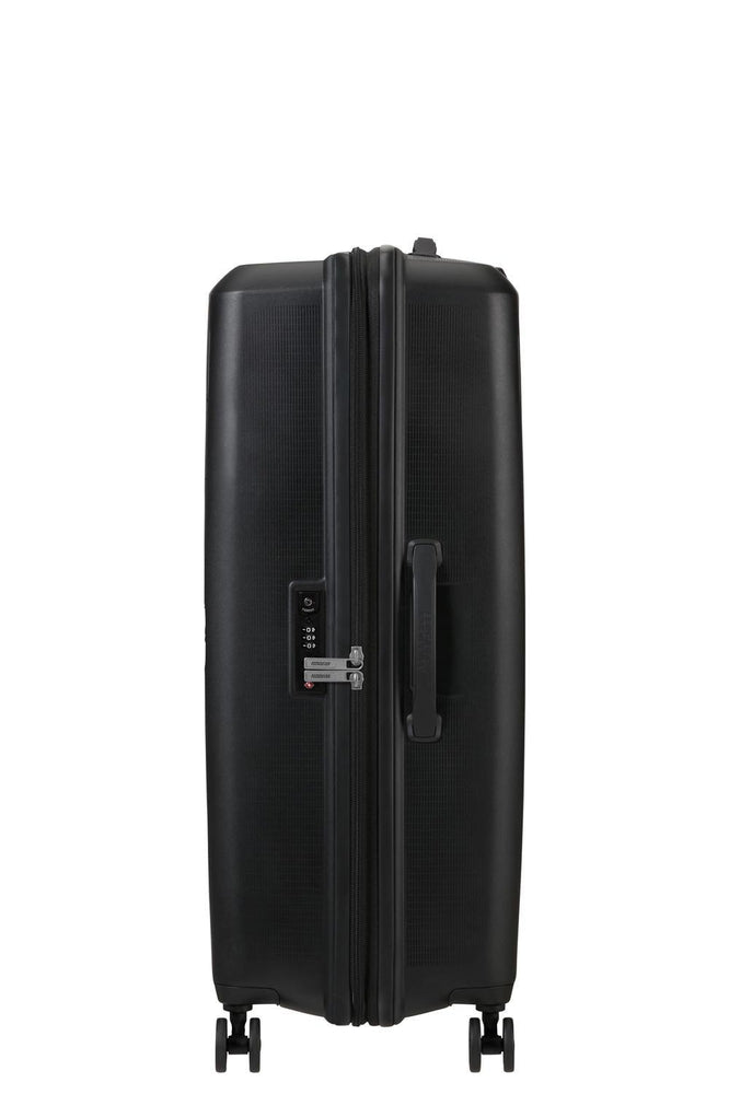 American Tourister AEROSTEP stor utvidbar koffert 77 cm Black-Harde kofferter-BagBrokers