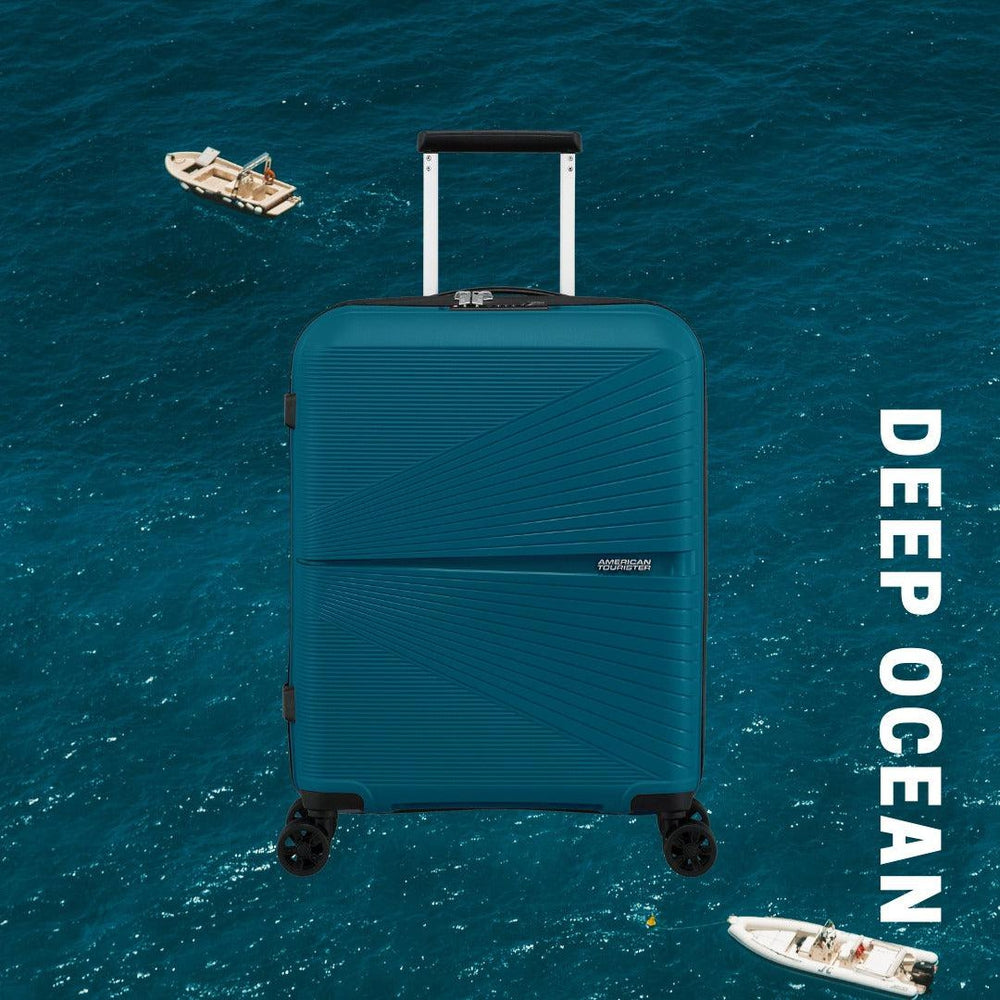 American Tourister Airconic kabin koffert med 4 hjul 55 cm Deep Ocean-Harde kofferter-BagBrokers
