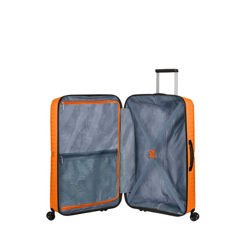 Orange koffert Airconic Bagbrokers stor Tourister Mango American |