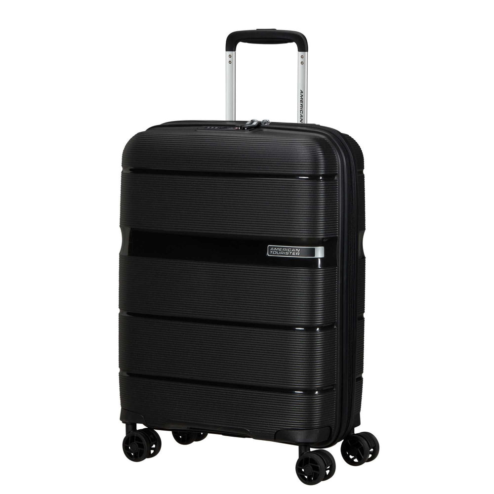 American Tourister LINEX koffert med 4 hjul 55 cm Vivid Black-Harde kofferter-BagBrokers