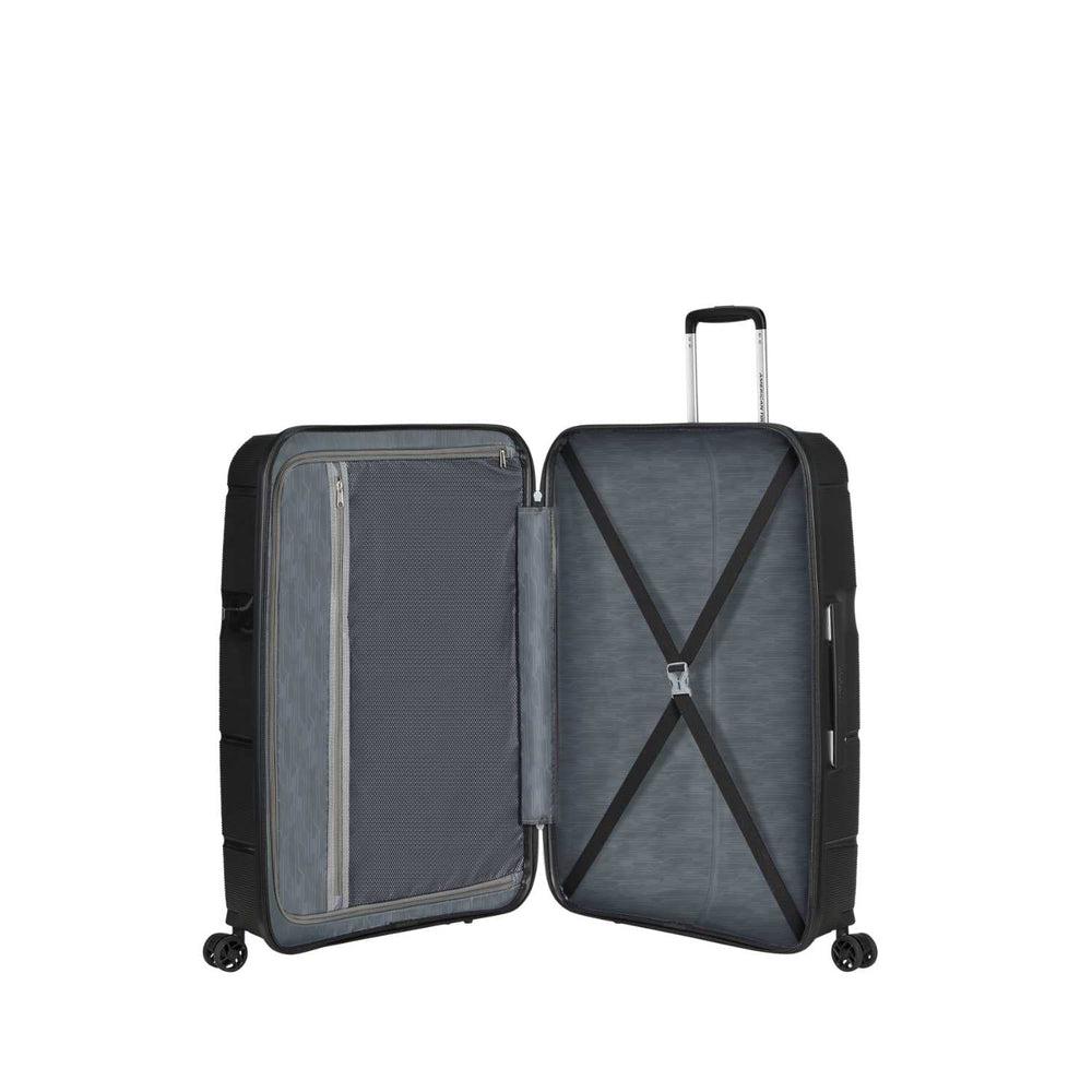 American Tourister LINEX koffert med 4 hjul 55 cm Vivid Black-Harde kofferter-BagBrokers