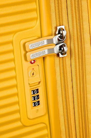 Harde kofferter-American Tourister Soundbox Ekspanderende Stor Koffert 77 cm Gul-BagBrokers