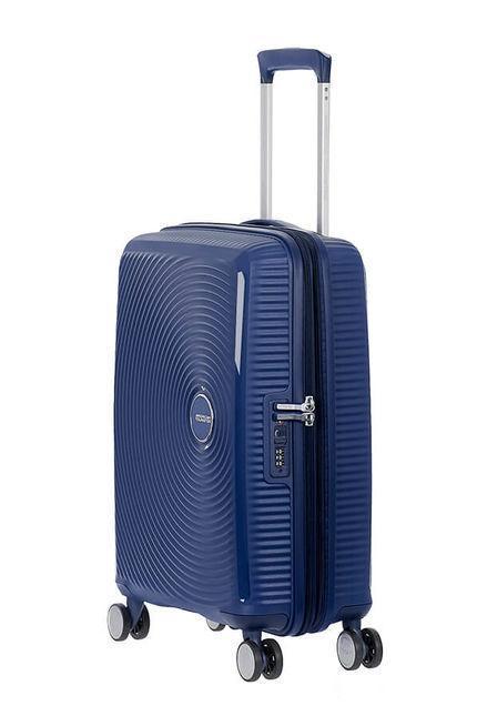 Harde kofferter-American Tourister Soundbox Ekspanderende Kabin Koffert 55 cm Midnattsblå-BagBrokers