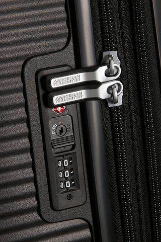 Harde kofferter-American Tourister Soundbox Ekspanderende Kabin Koffert 55 cm Sort-BagBrokers